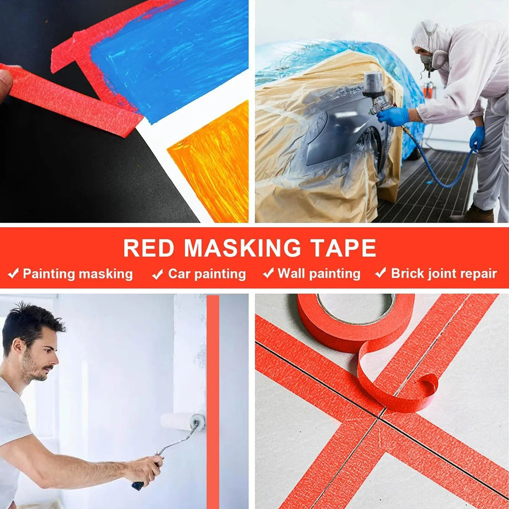 Red Painters Masking Tape Bulk 3-6 Rolls | Sharp Edge Line Painters Masking Tape Qme