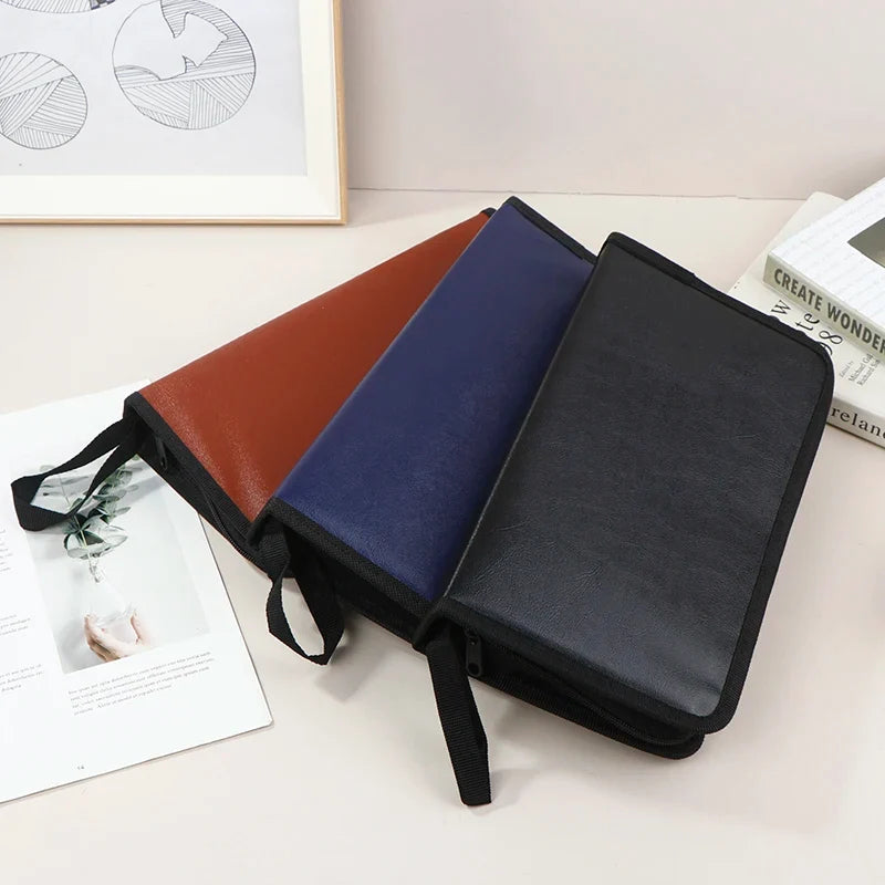 80-Disc CD DVD Wallet Album Hard Case – PU Leather Carry Box Disc Storage Case Qme
