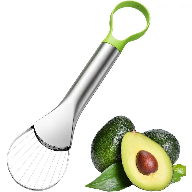 Stainless Steel Avocado & Kiwi Slicer with Paring Knife Fruit & Vegetable Slicer Qme