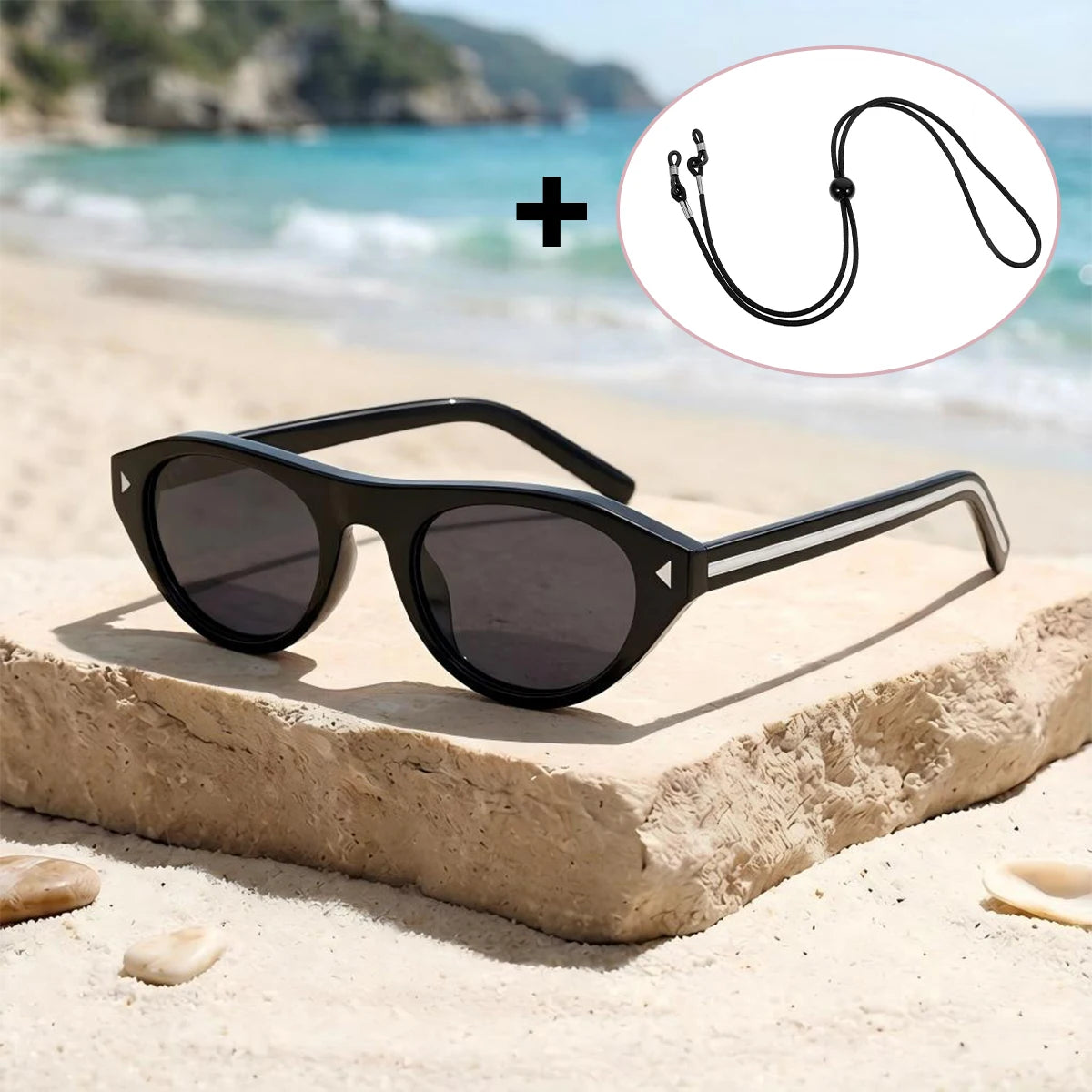 VOPHA Y2K Cat Eye Sunglasses UV400 – Vintage Pilot Style Cat Eye Sunglasses Qst Black gray