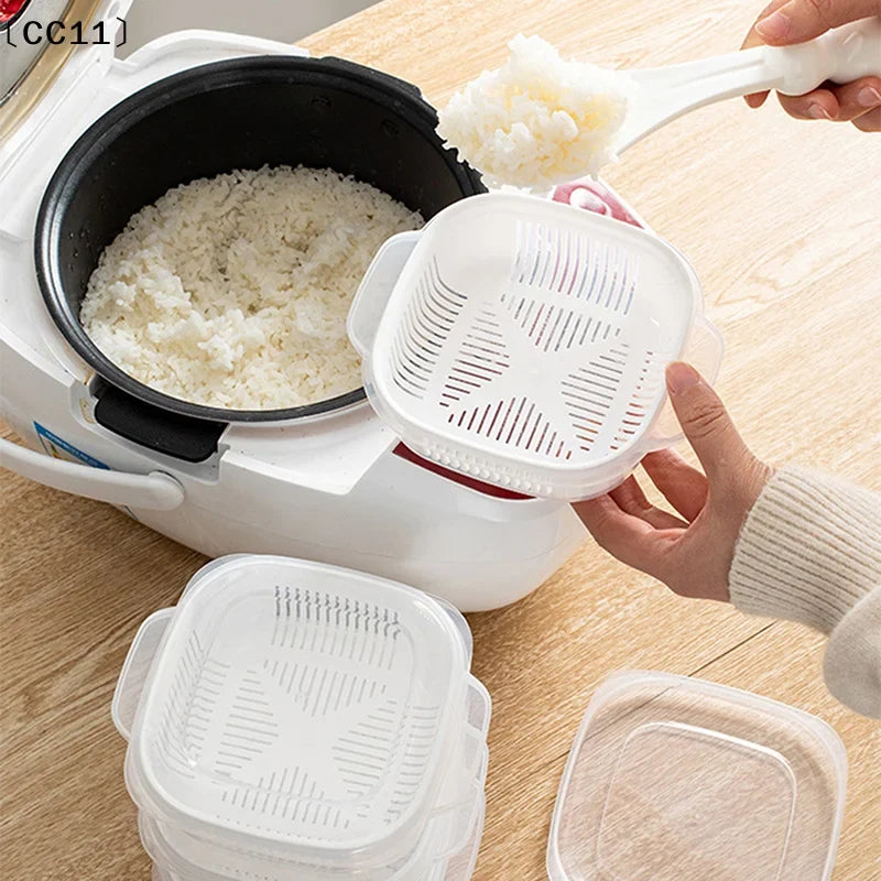 Rice Portion Fresh-Keep Box – Freezer & Microwave Safe Container Food Storage Container Qme