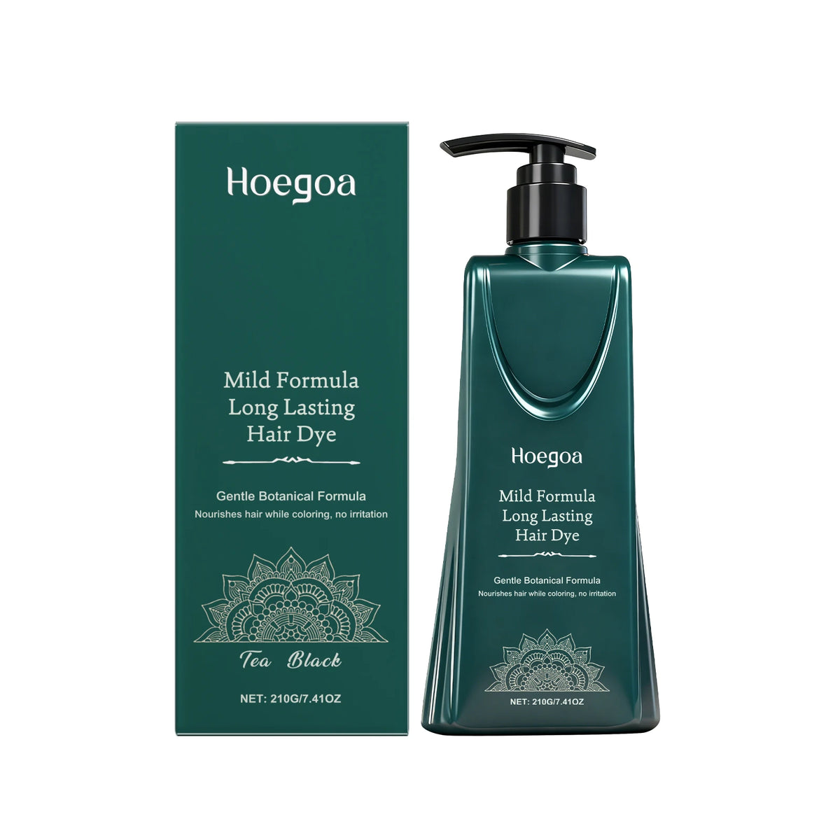 Hoegoa Plant-Based Hair Coloring Cream – Gray Coverage 210g Hair Coloring Cream Qst Tea Black