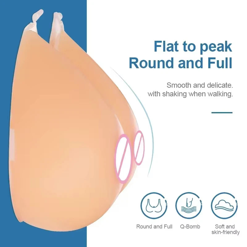 Soft Silicone Breast Forms – Realistic Teardrop Shape (Pair) Silicone Breast Forms Qst