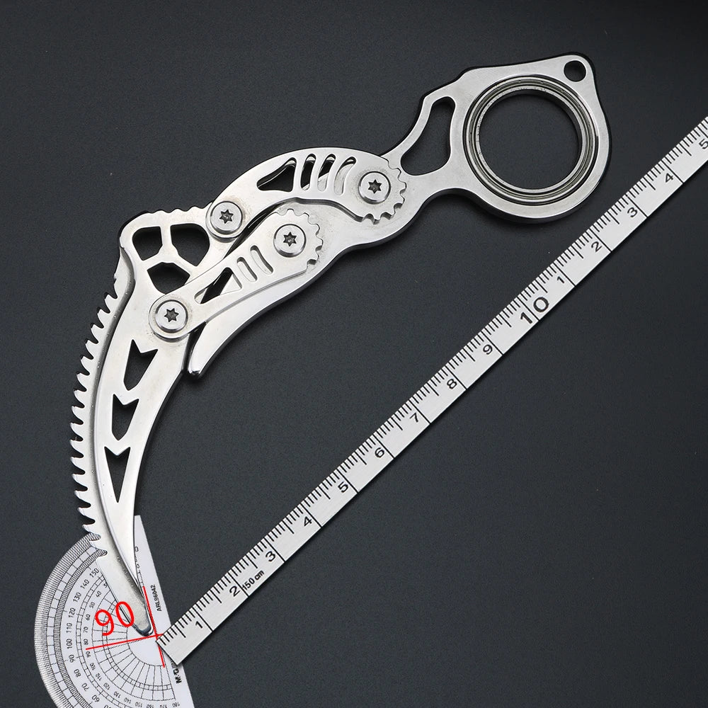 XUAN FENG Silver Folding Knife | 9CR17MOV Steel, Bearing Pivot Folding Pocket Knife Qst