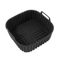 Reusable Silicone Air Fryer Liner Square Non-Stick Mat 4-7QT Silicone Air Fryer Liner Qme Black