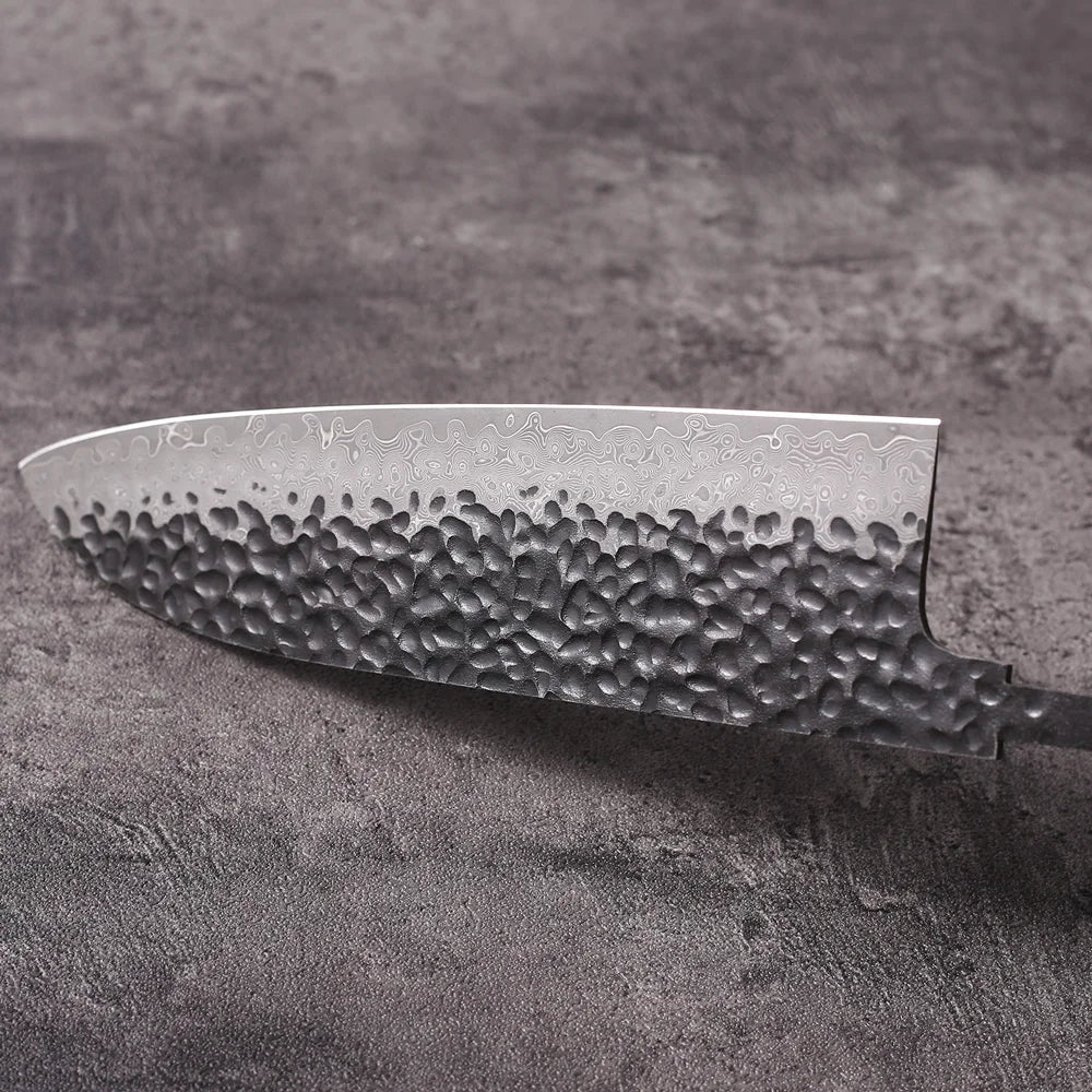 DASHWAY 7" Damascus Steel Santoku Knife Blank Blade – Full Tang Knife Blank Blade Qst