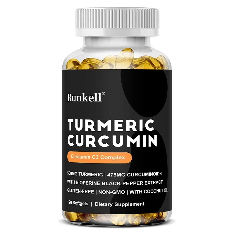 Turmeric Curcumin Capsules with BioPerine | Dietary Supplement Herbal Supplement Qst 120 count-1 bottle