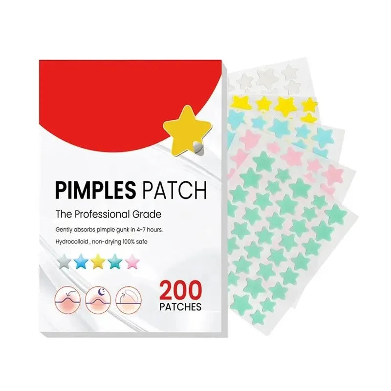 200pcs Star Acne Pimple Patches – Colorful Breathable Blemish Dots Acne Pimple Patch Qst 200 pcs