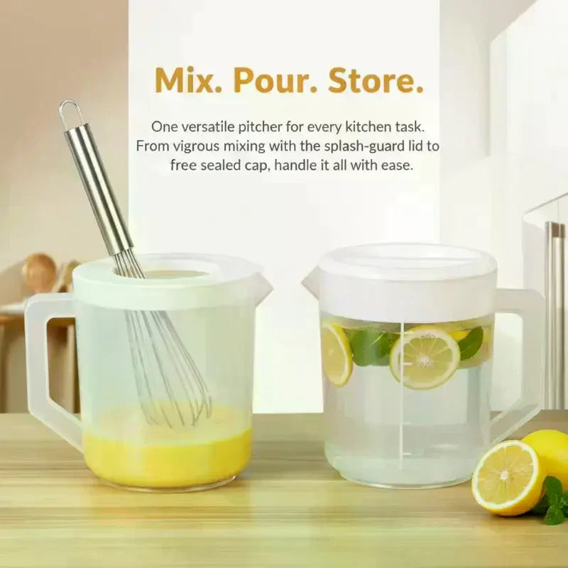 Large Capacity Measuring Cup Mixing Bowl with Lid – 2.5L Measuring Mixing Bowl Qme