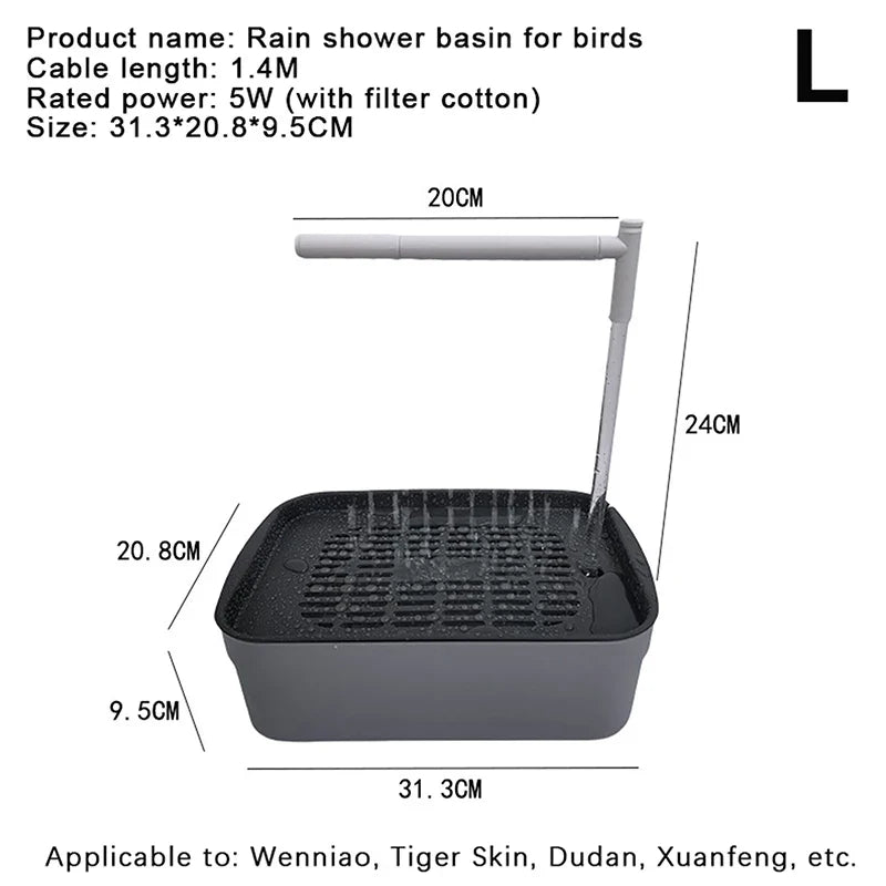 USB Electric Automatic Bird Bath Tub – Circulating Water Parrot Bird Bath Tub Qme 02