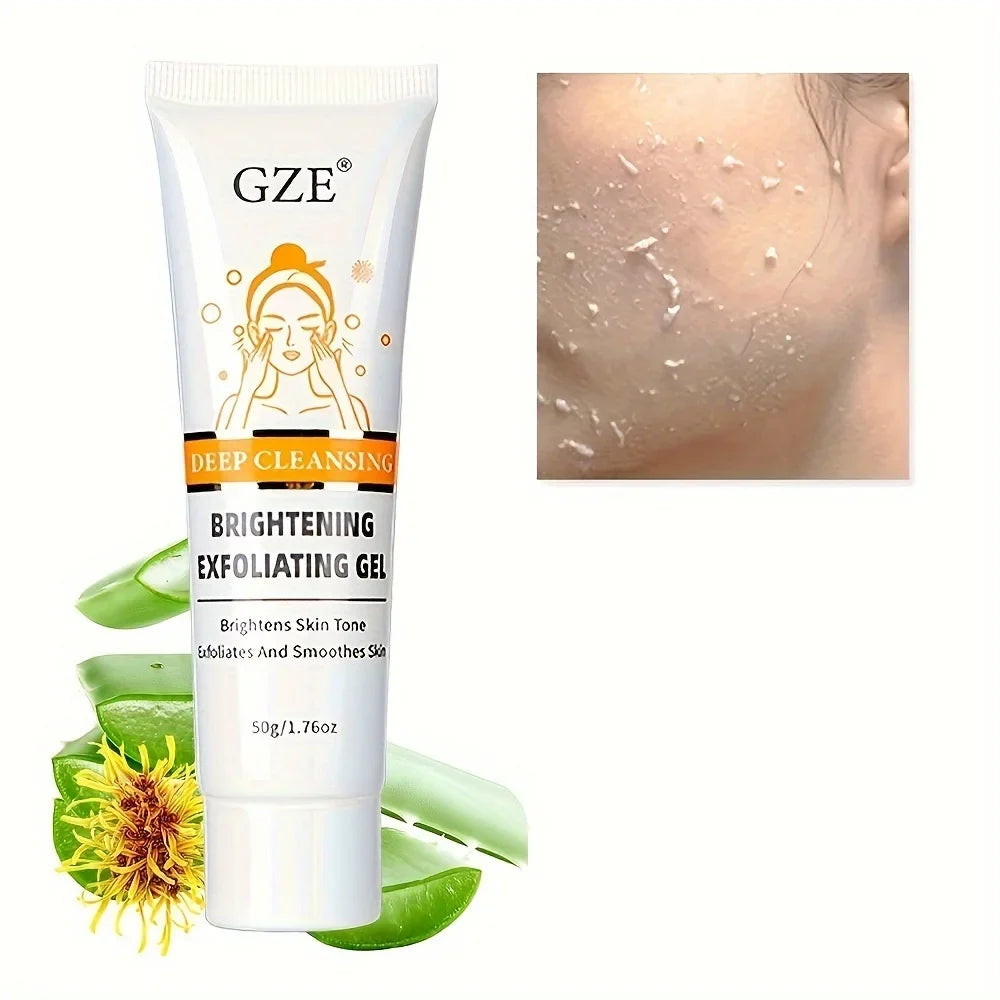GZE Exfoliating Peeling Gel Face Scrub – Brighten & Moisturize Facial Exfoliating Gel Qme