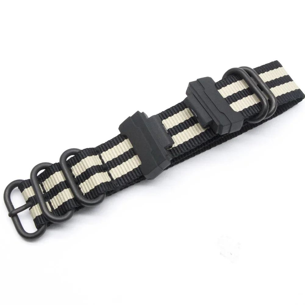 Casio G-Shock 22mm Nylon Canvas Replacement Watch Band Strap Watch Replacement Strap Qme 3Black 2Beige 22mm