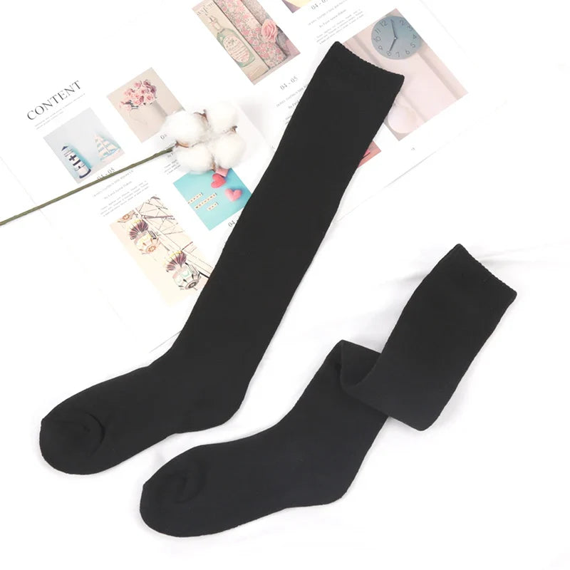Men's Winter Thermal Compression Thigh-High Knee Socks Compression Thigh Socks Qme black EU38-45