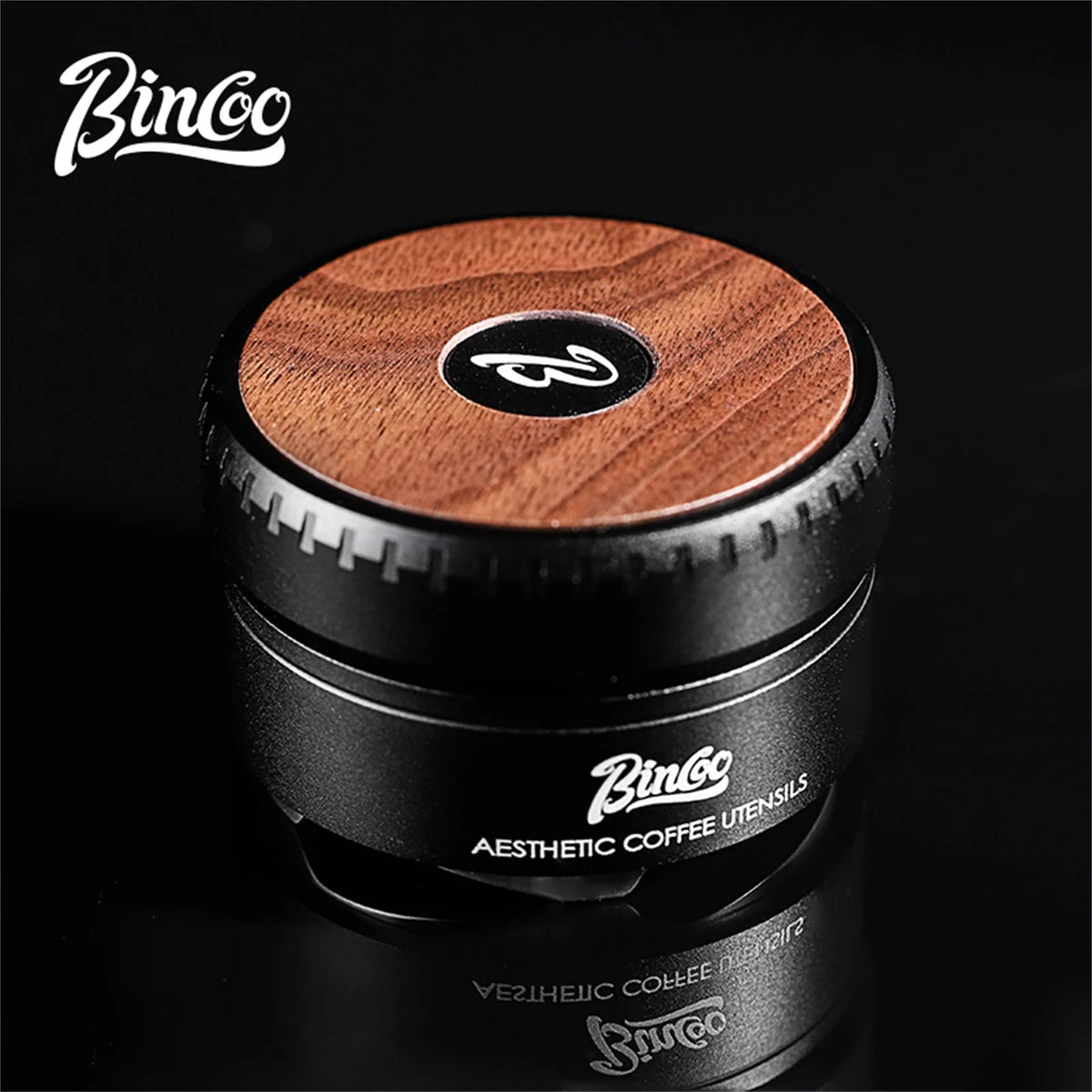 Bincoo 58mm Auto-Leveling Coffee Tamper – 5-Blade Wood Handle Espresso Tamper Qst
