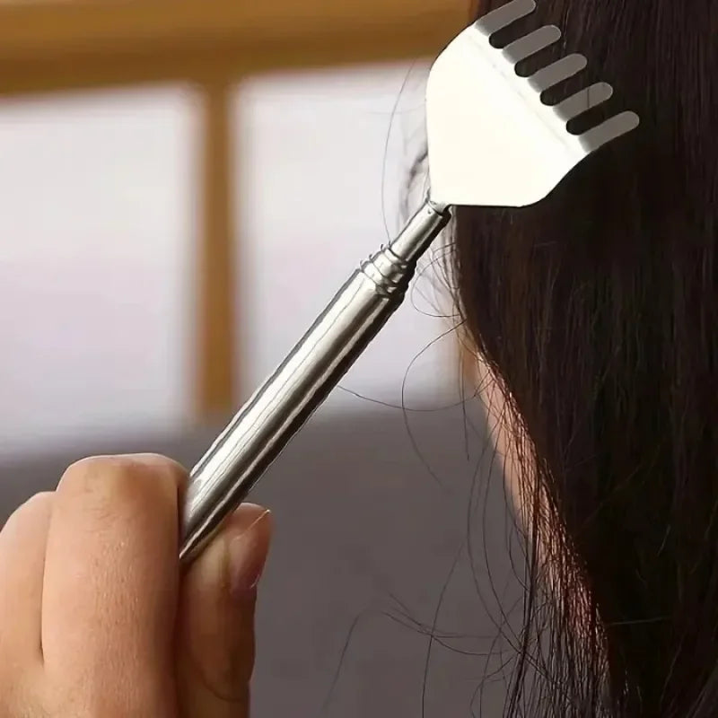 Telescopic Back Scratcher – Extendable Stainless Steel, Portable Back Scratcher Qme