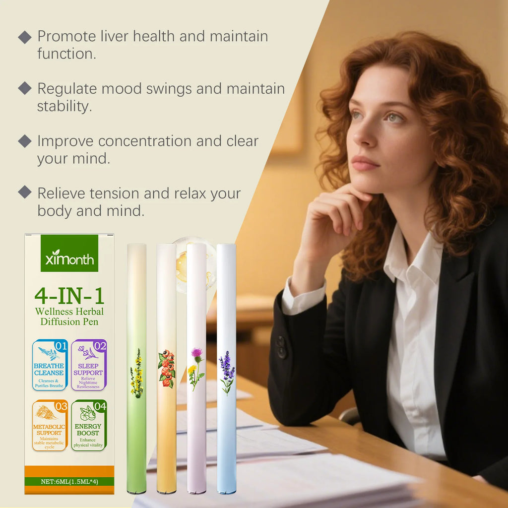 4-in-1 Herbal Aromatherapy Diffuser Pen – 4pcs Set Aromatherapy Inhaler Pen Qst