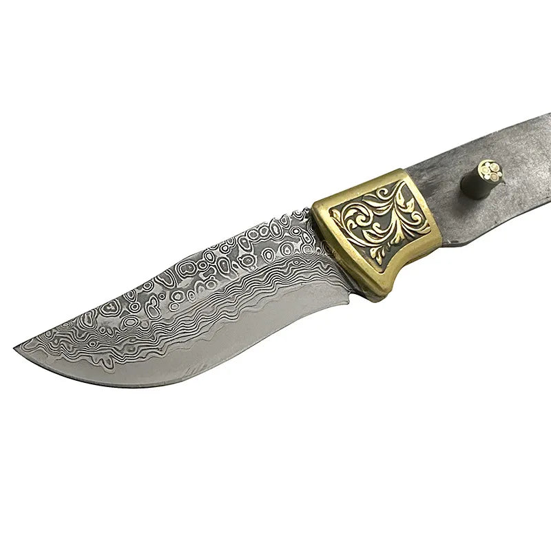 Swayboo Damascus Steel Fixed Blade Knife Blank DIY Billet Damascus Knife Blank Qst