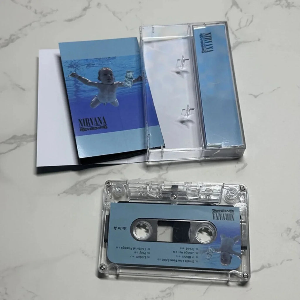 Vintage Rock Cassette Tape Blue Pool Art Cover – Retro Analog Retro Cassette Collectible Qme