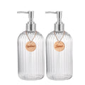 Modern 3-Bottle Refillable Shower Dispenser Set – 500ml Shower Dispenser Set Qme set of 2-B