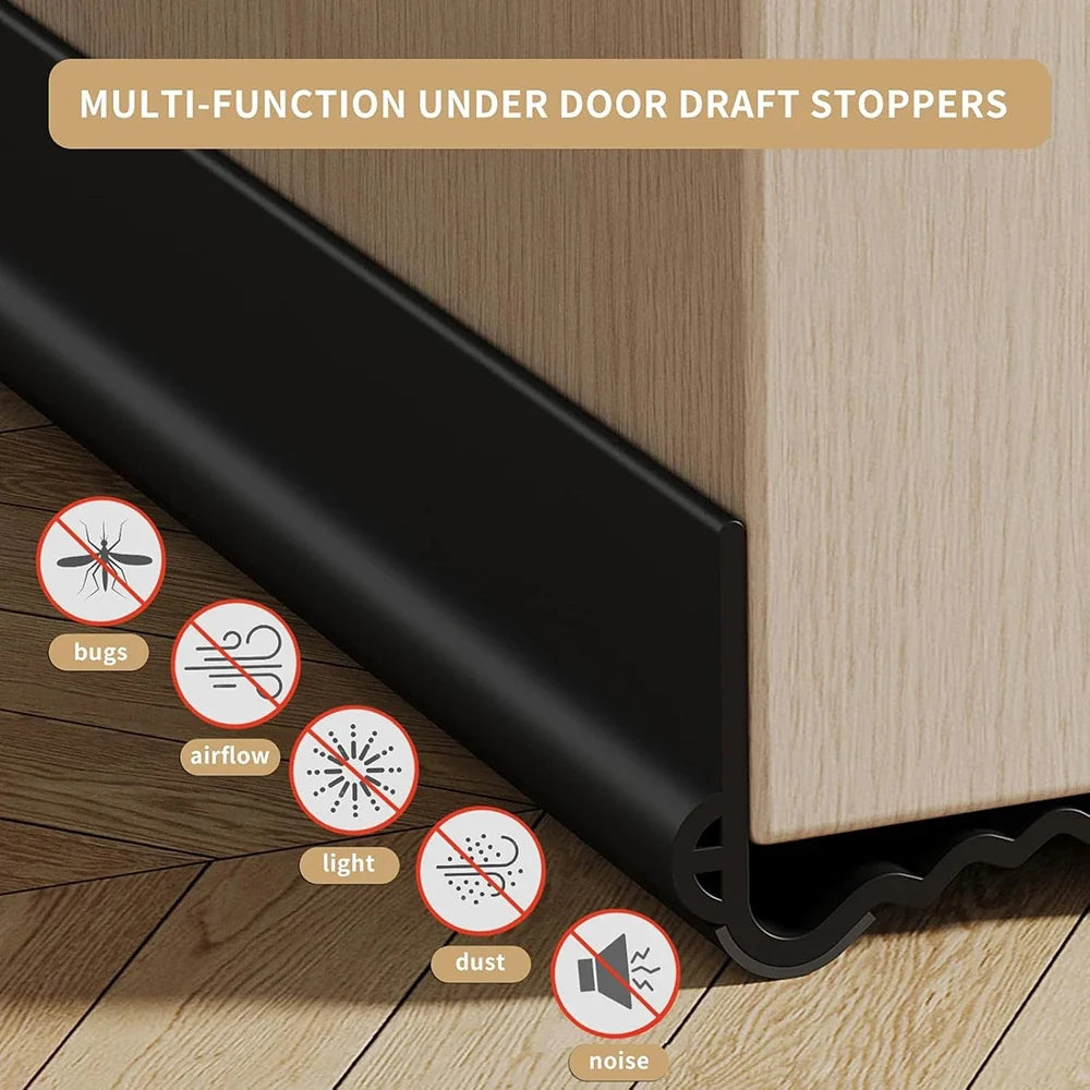 Triple Seal Door Bottom Draft Stopper Weather Strip – 100cm PVC Door Weather Strip Qme