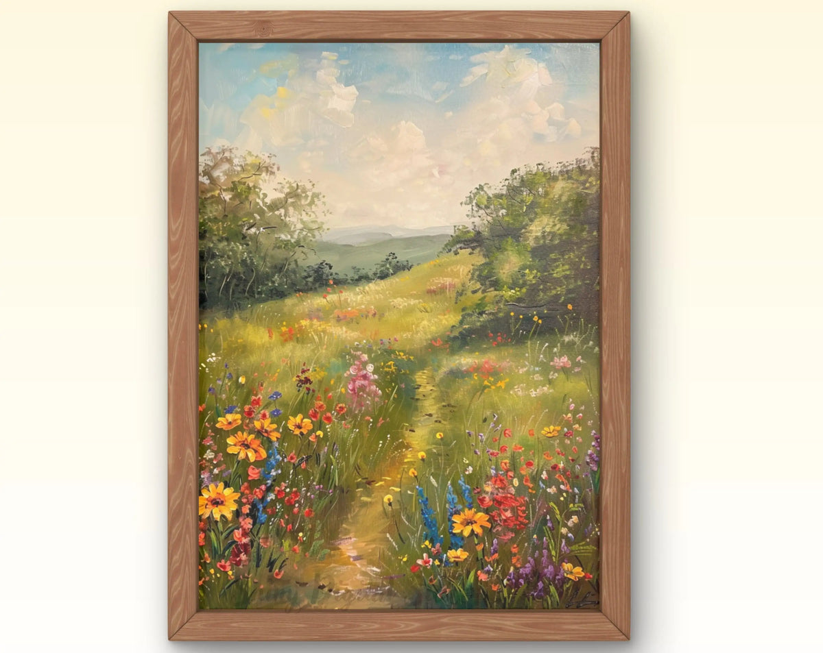 European Rural Scenery Canvas Print – Floral Wall Art Canvas Wall Art Qst