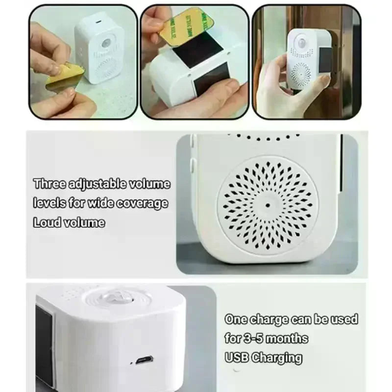 Infrared Door Sensor Welcome Chime | Voice Prompter Doorbell Door Entry Sensor Qme