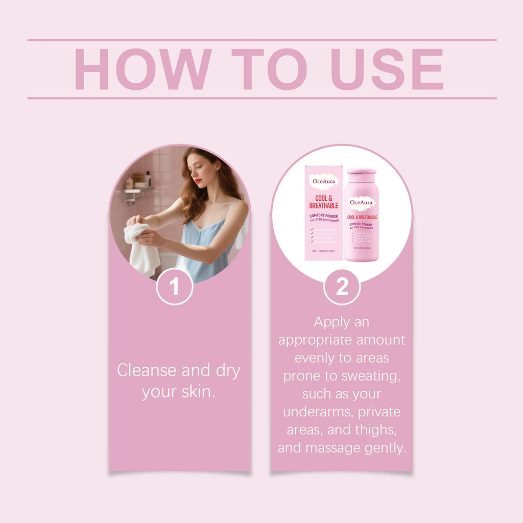 OceAura Dry Body Powder 100g – Smooth, Fresh & Non-Sticky Body Powder Qst