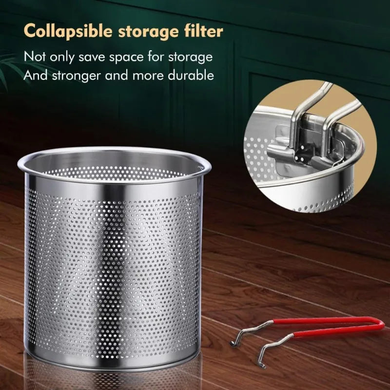 Stainless Steel Deep Fryer Pot with Oil Filter Basket Deep Fryer Pot Qme