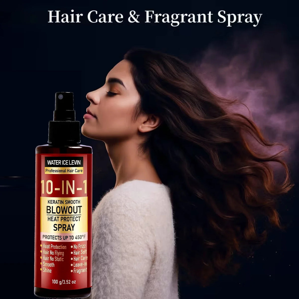 10-in-1 Keratin Heat Protect Spray – Anti-Frizz Blowout Heat Protect Spray Qme