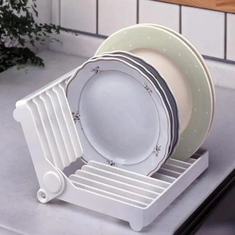 Foldable Kitchen Dish Drying Rack – Cup & Plate Storage Tray Dish Drying Rack Qme