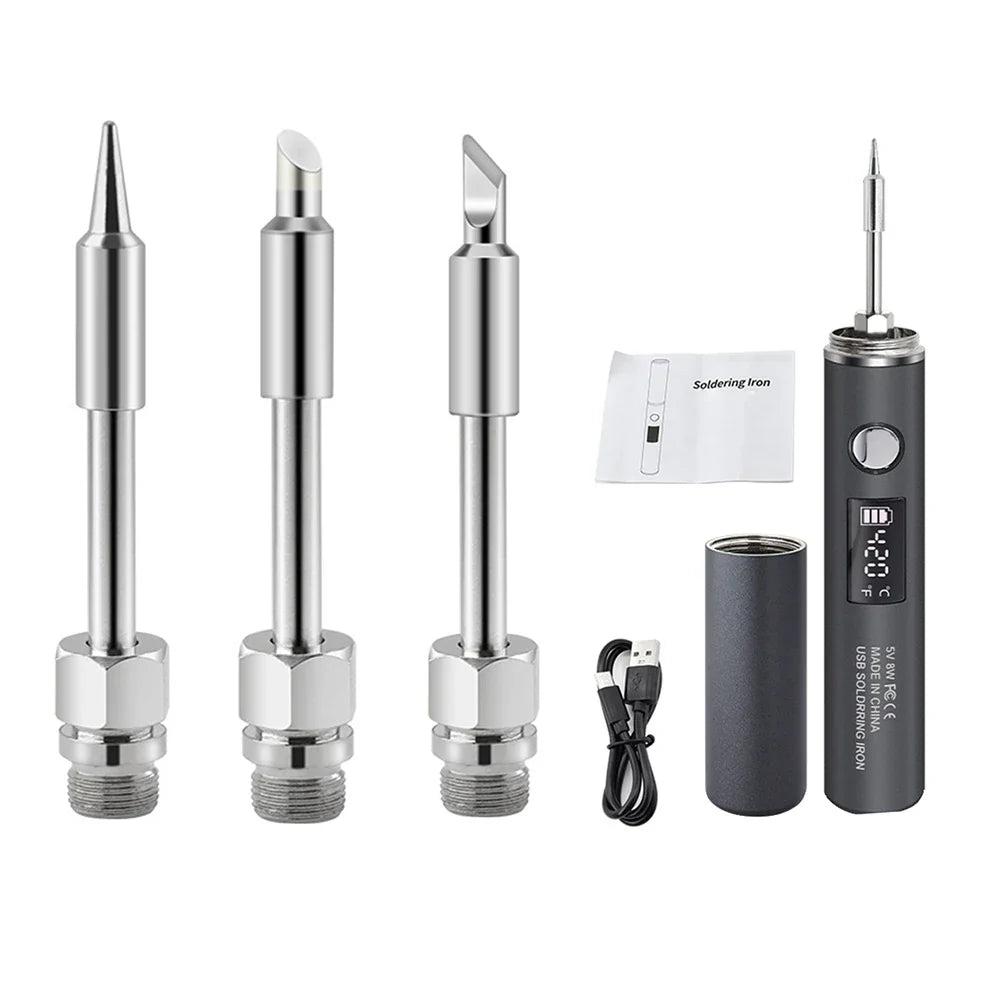 USB Digital Display Soldering Iron – Adjustable Temp & LCD Soldering Iron Qme