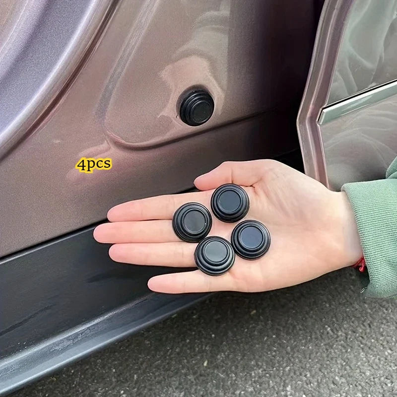 Car Door Soundproof Silicone Cushioning Pads – 4-Pack Car Door Seal Pads Qme black