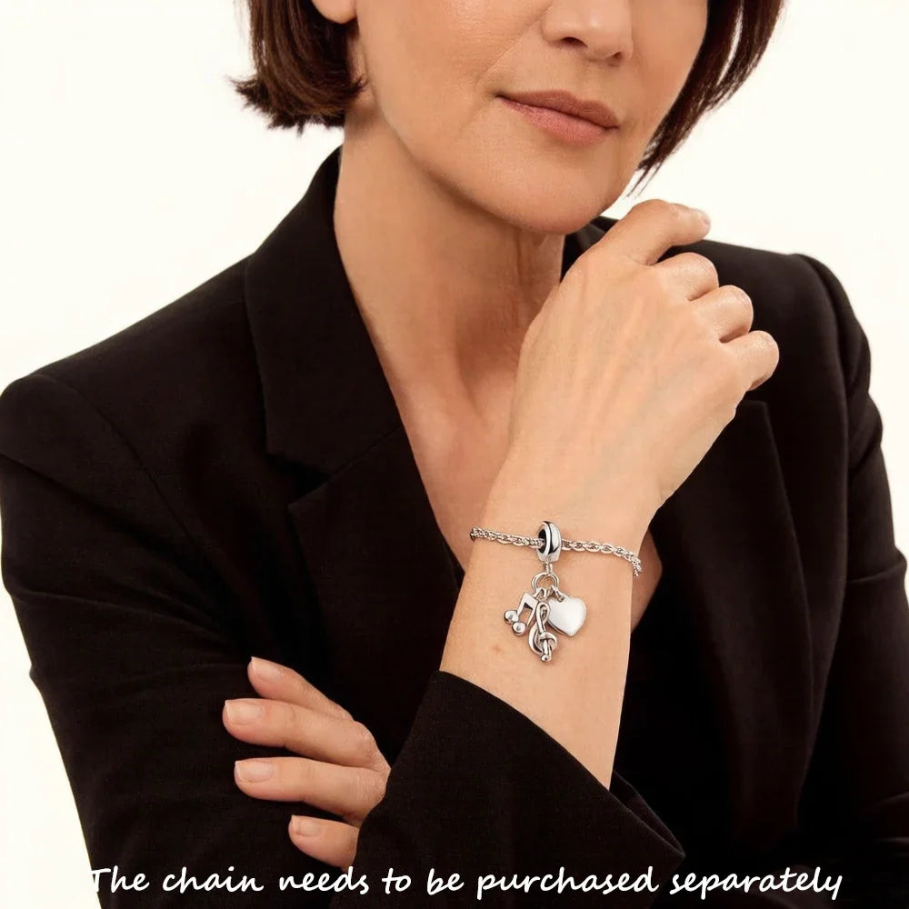Heart & Musical Note Pendant Charm Necklace | Minimalist Pendant Charm Necklace Qme