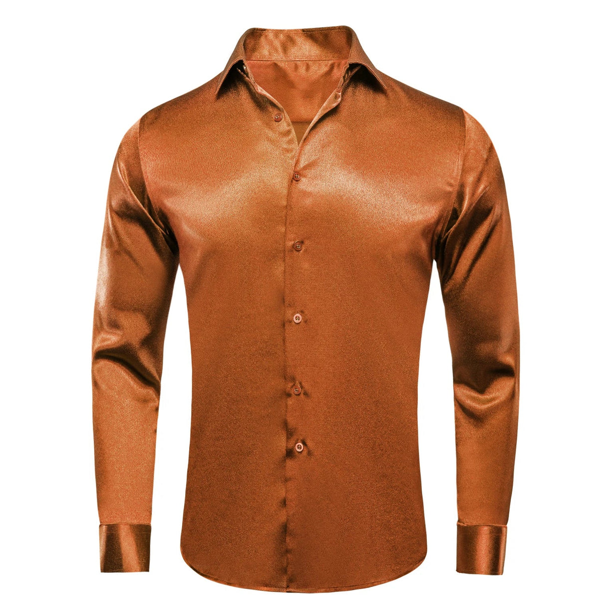 Hi-Tie Men's Satin Silk Dress Shirt – Long Sleeve Suit Shirt Men's Dress Shirt Qme CY-1507 XXL