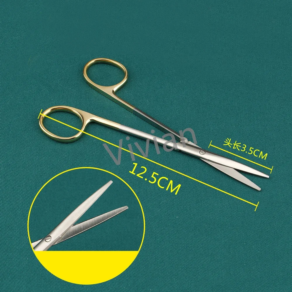 Gold Handle Blunt Nose Scissors – Titanium Steel Grooming Grooming Scissors Qme
