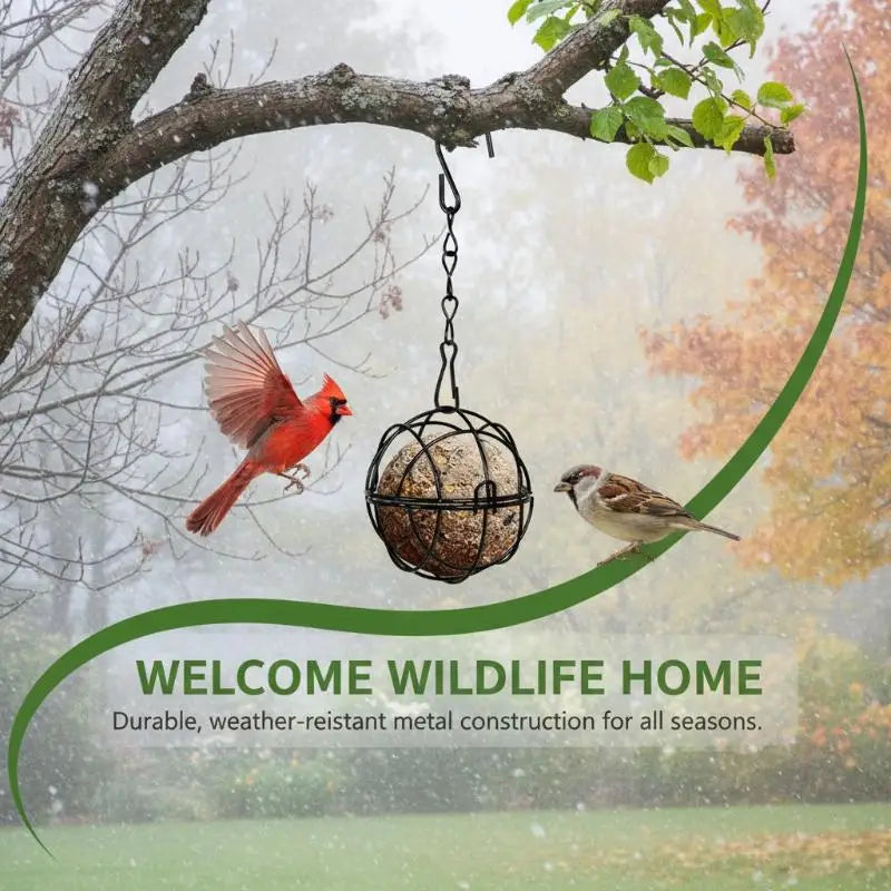 Squirrel Proof Hanging Bird Feeder with Chain – Fat Ball Hanging Bird Feeder Qme