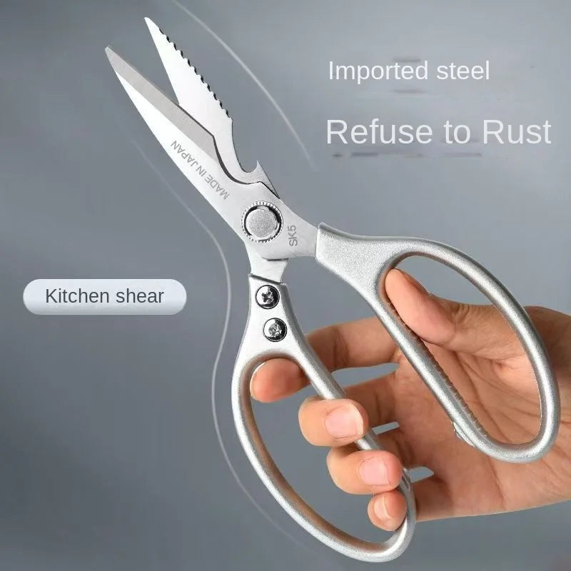 Heavy-Duty Stainless Steel Kitchen Shears | Multipurpose Kitchen Shears Qme silvery