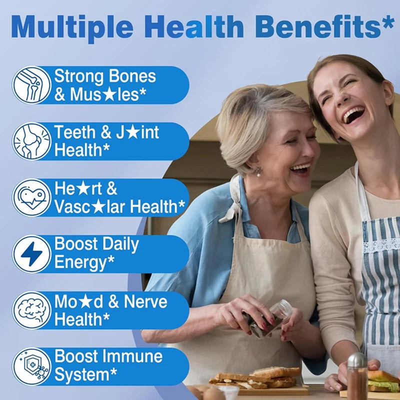 HOLUCKS Calcium Capsules with D3 & K2 – Bone & Heart Support Calcium Supplement Qst