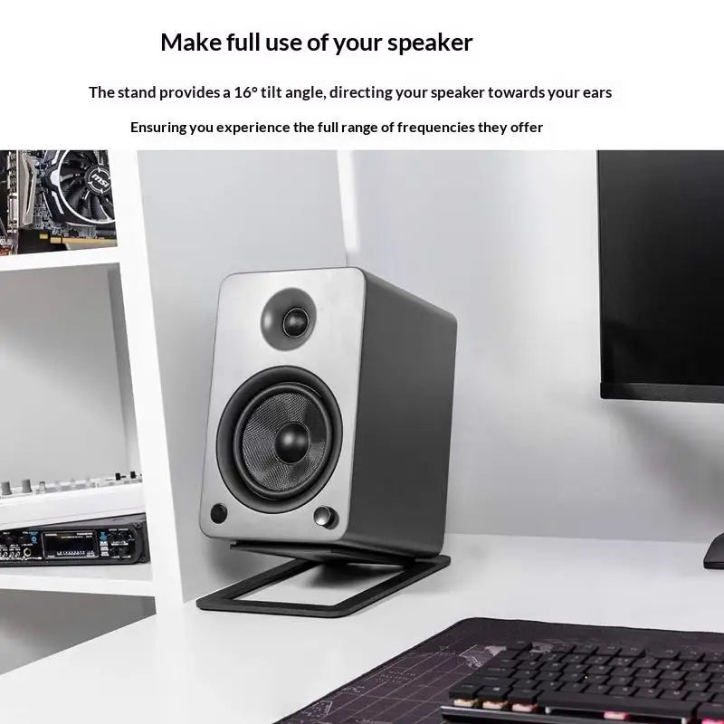 Heavy Duty Aluminum Desktop Speaker Stands – Tabletop Audio Desktop Speaker Stand Qme