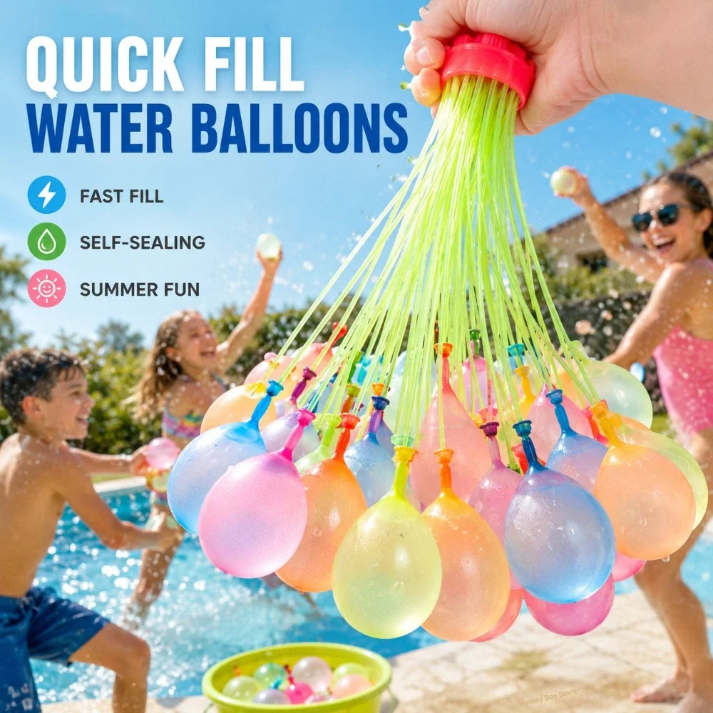 Fast-Fill Water Balloons 111 Pcs – Pool, Beach & Party Fun Water Balloon Set Qme