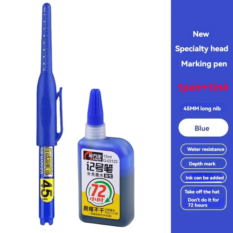 Waterproof Deep Hole Marker Pen – Long Nib Carpenter Pen