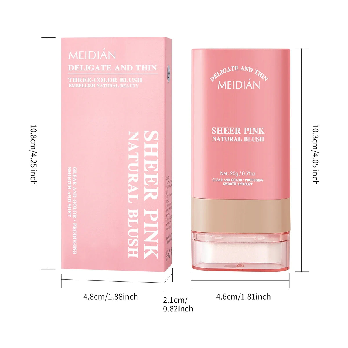 Qme Blusher Stick – Natural Finish, Long-Lasting Blush Blush Stick Qme