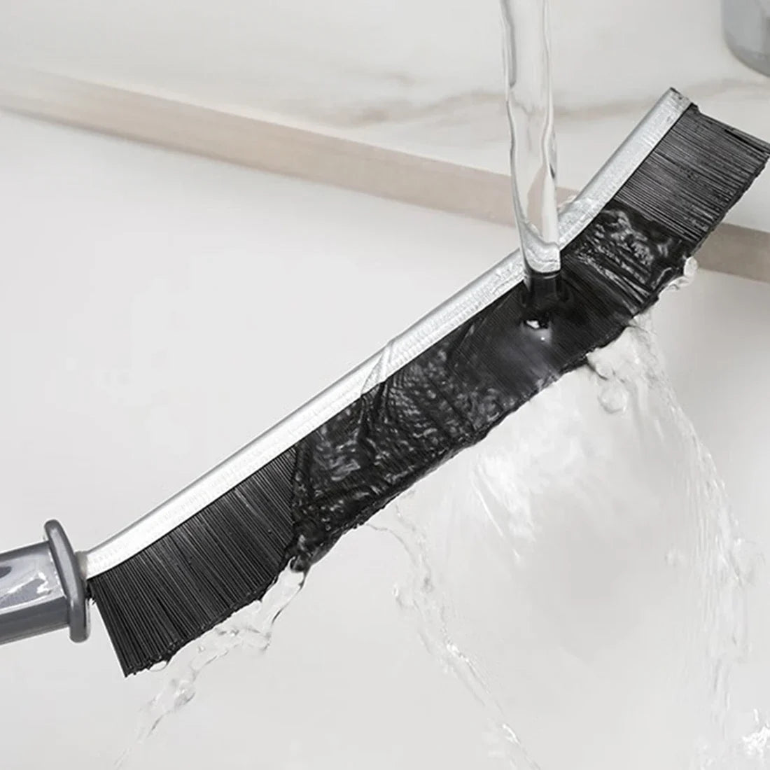 Long Handle Grout & Gap Cleaning Brush – Hard Bristle Gap Cleaning Brush Qme
