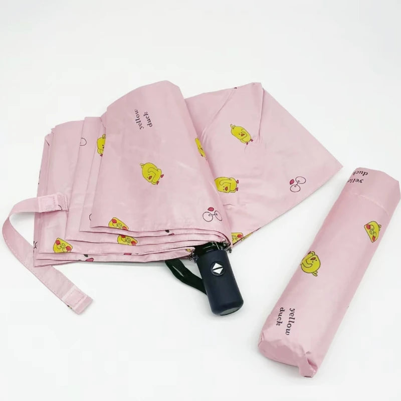 16-Bone Wind-Resistant Auto Folding Umbrella – Yellow Duck Folding Umbrella Qst