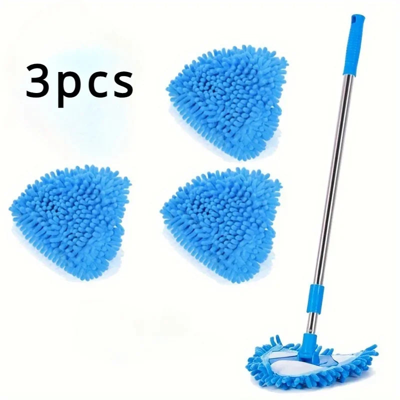 Triangle Mop Refill Pads – Reusable Microfibre Cleaning, 3-Pack Mop Refill Pads Qme