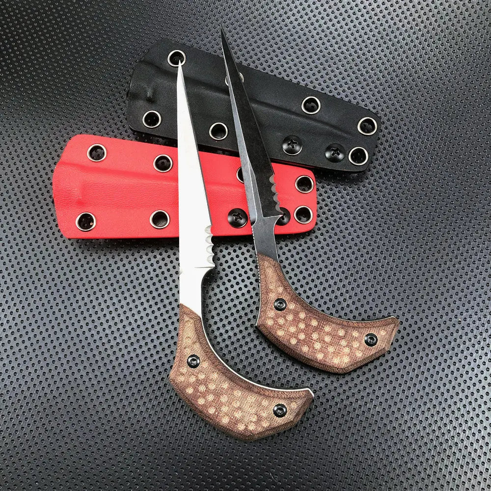 TRSKT Neck Knife 440C Blade G10 Handle + Kydex Sheath Fixed Blade Neck Knife Qst