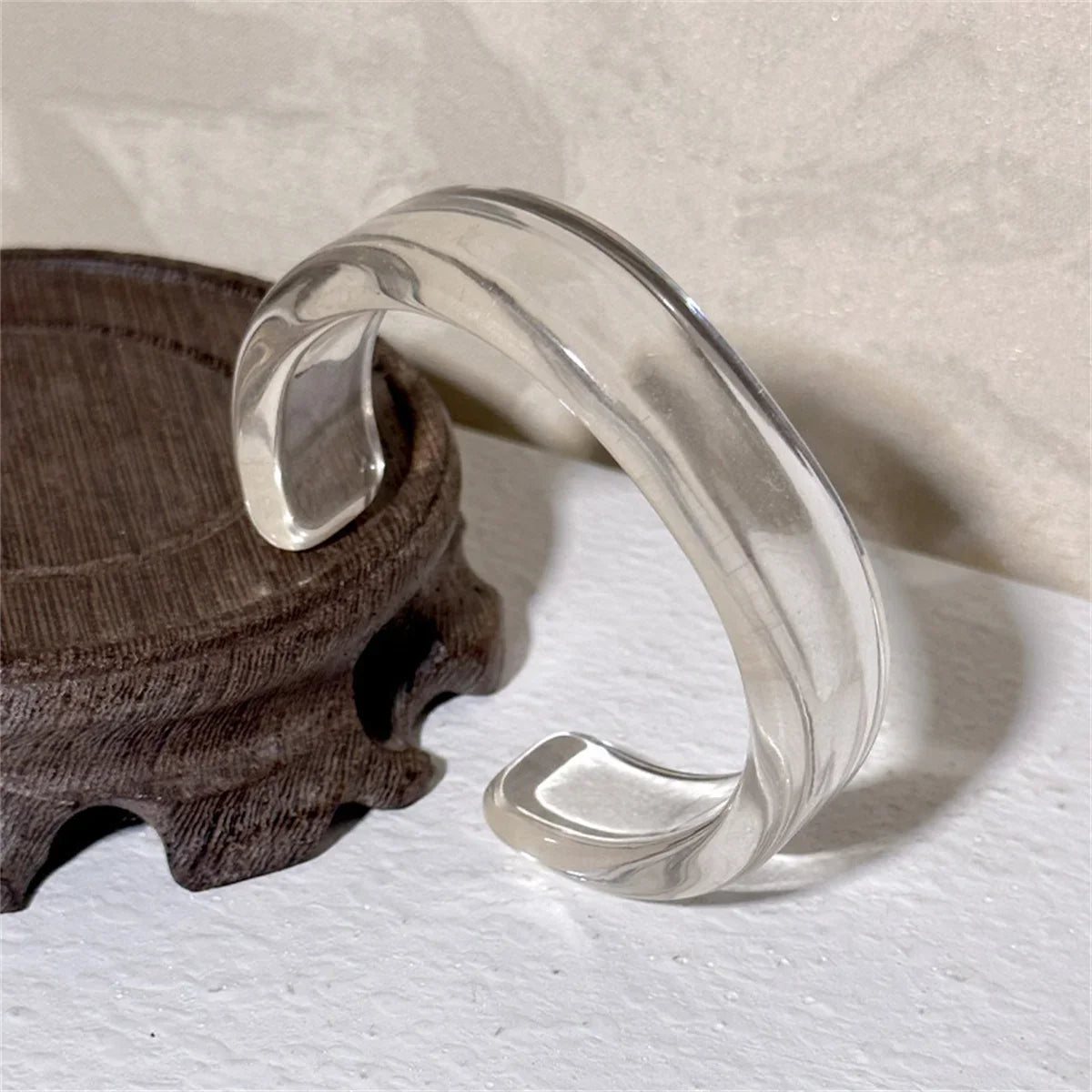 Y2K Chunky Acrylic Resin Wide Bangle Bracelet | Kpop Style Chunky Bangle Bracelet Qme bai