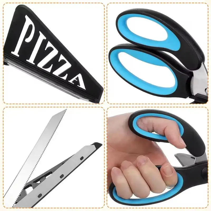 Stainless Steel Pizza Scissors Cutter with Detachable Spatula Pizza Scissors Cutter Qme