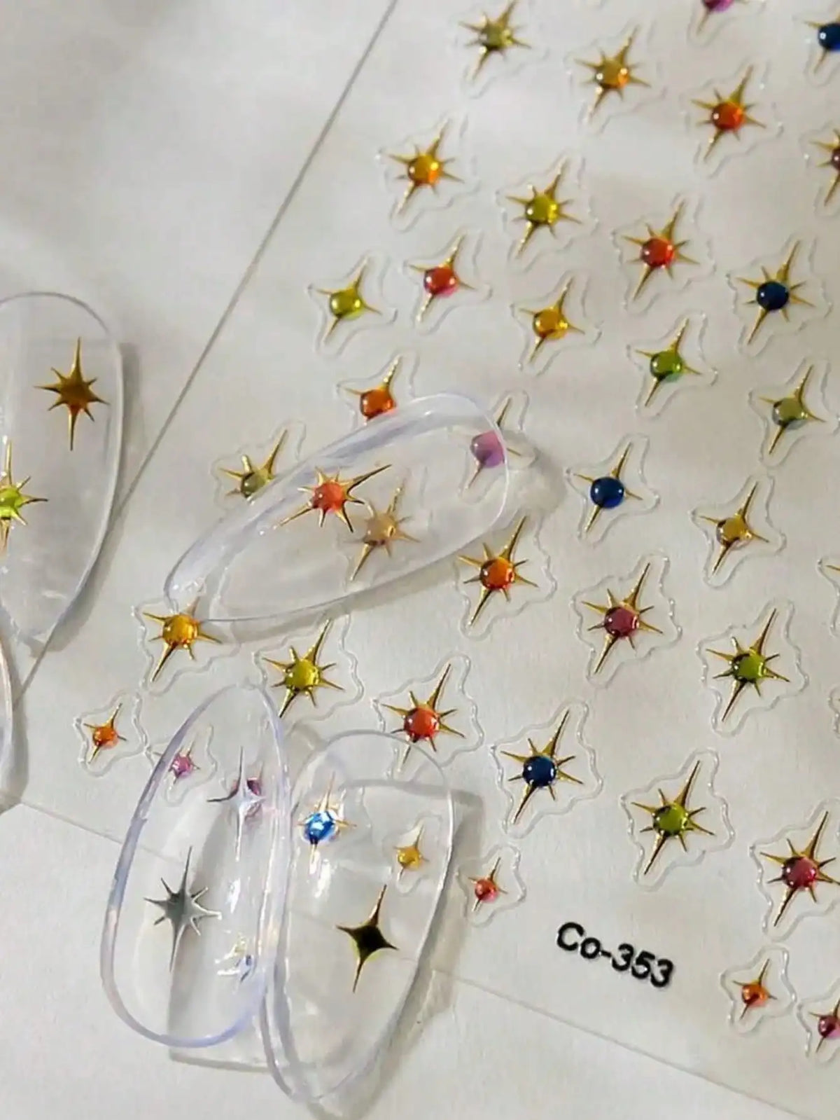 5D Embossed Laser Star Jelly Nail Art Stickers | Qme Nail Art Stickers Qme
