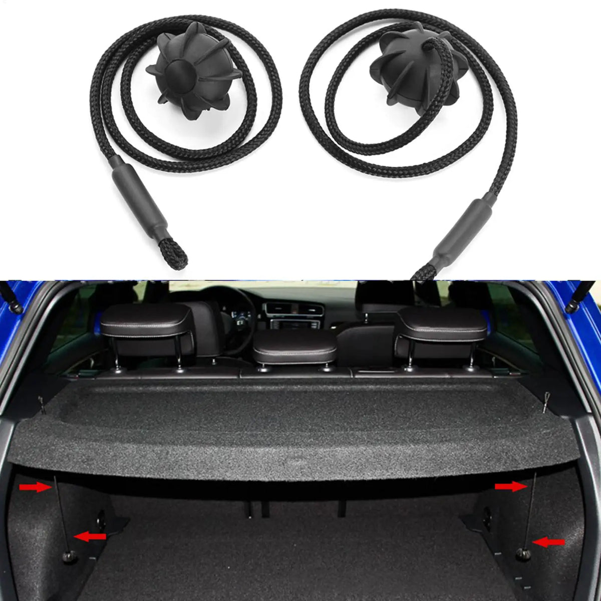 Car Trunk Rear Shelf Strap Ball Holding Cord – Universal Fit Car Trunk Organizer Qme
